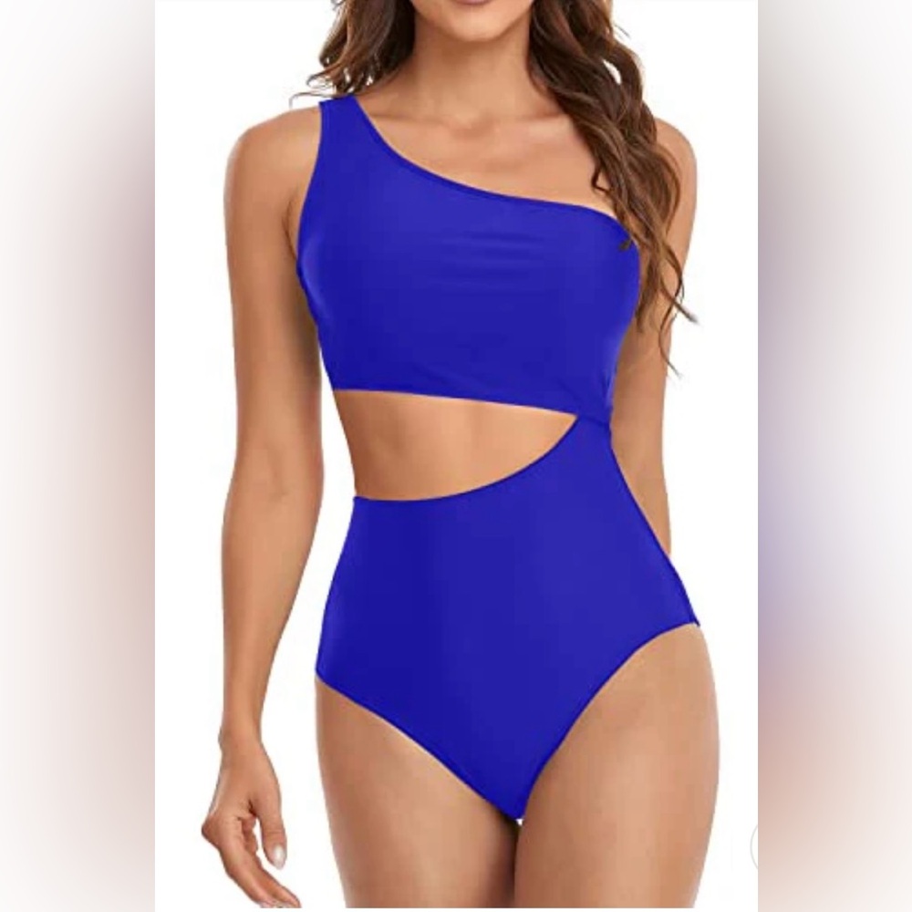NWT Yonique Chic One-Shoulder Blue Swimsuit